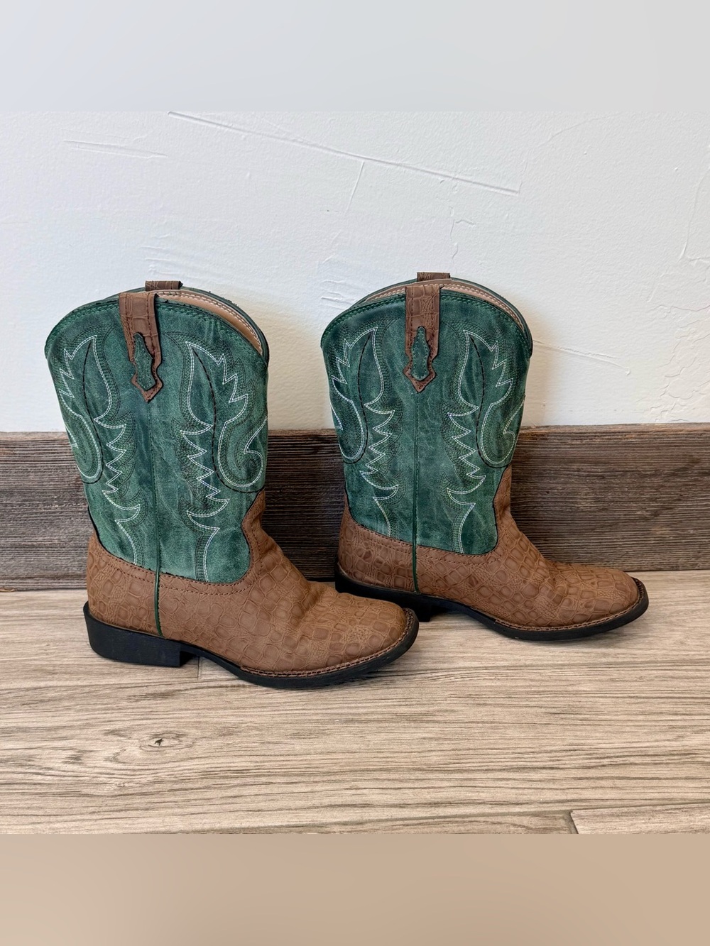 Roper Girls' Gator Western Boot Square Toe Little Kid Size 2